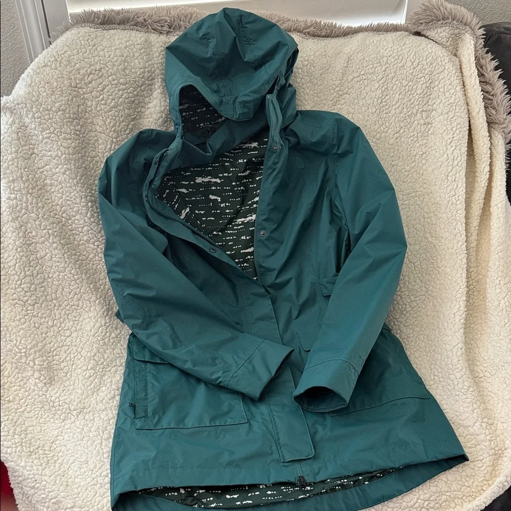 The North Face Women's Dark Teal Trench Rain Jacket - Picture 2 of 5